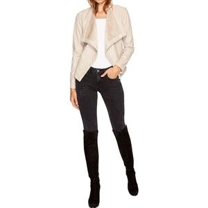 Bb Dakota 'Peppin' Drape Front Faux Leather Jacket